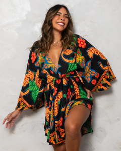 Vestido bata estampado