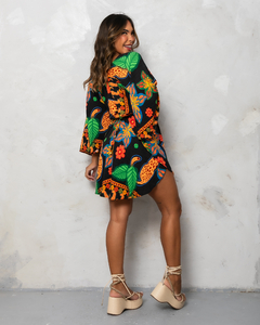 Vestido bata estampado na internet