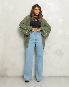 Calça wide leg jeans