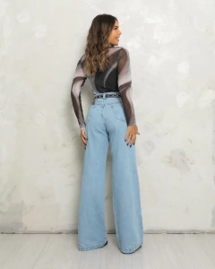 Calça wide leg jeans - Atelie citrika