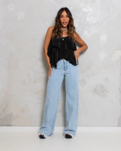 Wide leg desfiada - loja online