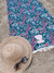 Lona Playera Rectangular Flower Azul y Fucsia - comprar online