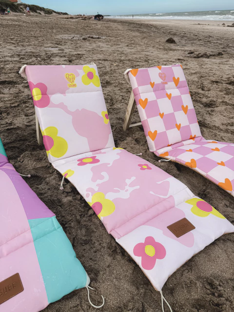 Reposera Plegable Mapamundi Rosa bebe Flowers PREVENTA