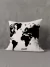 Funda de Almohadón Mapamundi Negro fondo Cremita 40 x 40