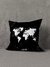 Funda de Almohadón Mapamundi negro gastado 40 x 40