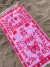 Lona Playera Rectangular Viajar es Vivir Rosa y Rojo