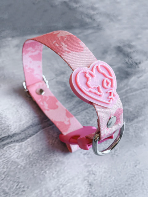 Collar Regulable - Mapamundi Completo Rosa