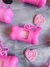 Hueso porta Bolsa Glitter Rosa