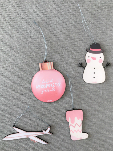 Adorno Arbolito Rose Gold Pack x4