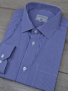 Camisa Xadrez Azul Royal 100%Algodão - loja online