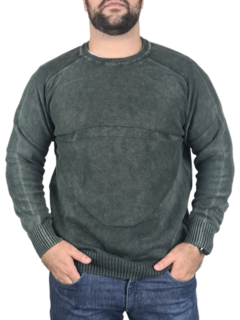 blusa de frio 100% algodão gola careca verde