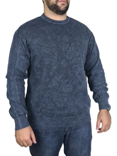 blusa de frio 100% algodão gola careca x azul marinho