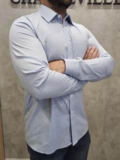 Camisa xadrez azul claro - comprar online