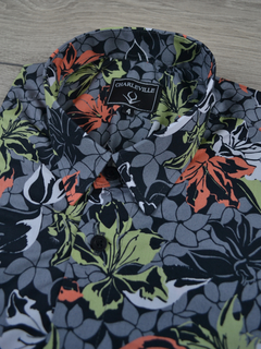 Camisa Manga Curta tropical preto na internet