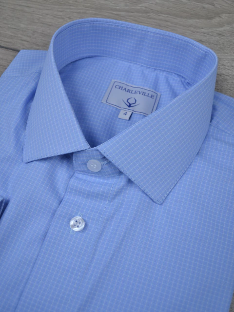 Camisa Micro Xadrez Azul
