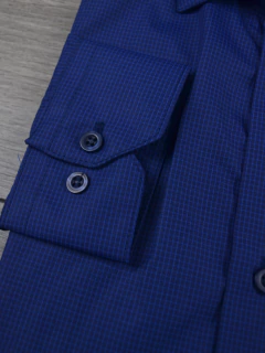 Camisa Micro Xadrez Azul marinho - loja online