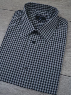 Camisa Manga curta Xadrez Preta - comprar online