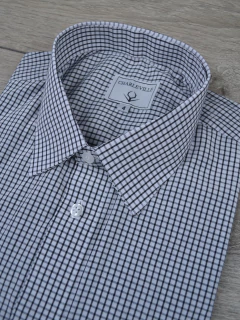 Camisa Manga Curta Xadrez Preta