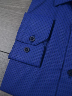 Camisa Micro Xadrez Azul - Charleville Camisaria