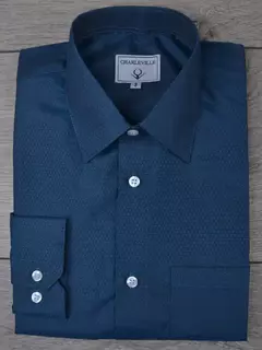 Camisa Maquinetada Azul Petroleo