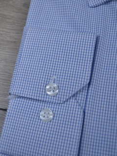 Camisa Micro Xadrez Azul 100%Algodão - comprar online