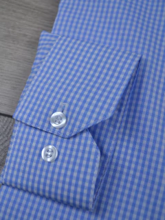 Camisa Xadrez Azul Claro 100%Algodão na internet