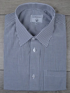 Camisa Manga Curta Xadrez Preta - Charleville Camisaria