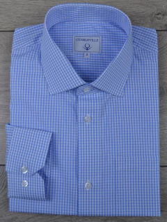 Camisa Xadrez Azul Claro 100%Algodão - loja online