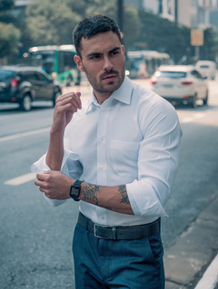 Camisa Branca 100% Algodão Fio 50