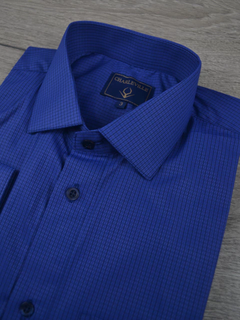 Camisa Micro Xadrez Azul
