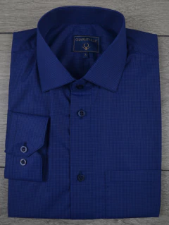 Camisa Micro Xadrez Azul marinho - comprar online