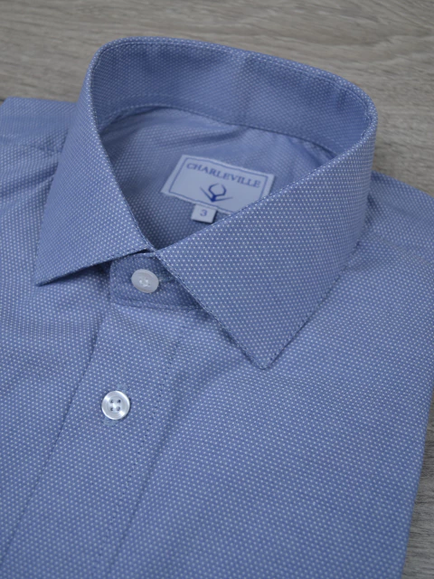 Camisa Maquinetada Azul