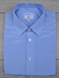 Camisa Manga Curta Mescla Azul Claro