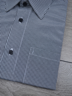 Camisa Manga Curta Xadrez Preta - Charleville Camisaria