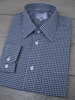 Camisa Xadrez Azul Marinho Elastano - comprar online