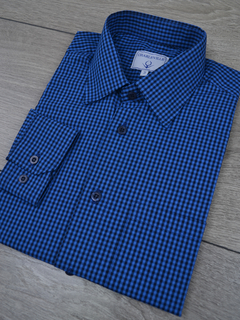 Camisa Micro Xadrez Azul na internet