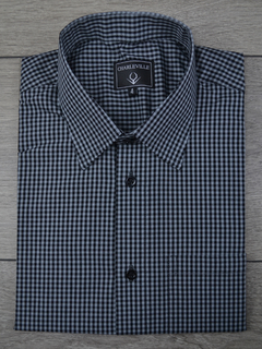 Camisa Manga Curta Xadrez Preta
