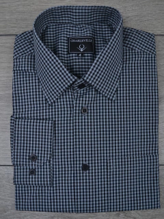 Camisa Micro Xadrez preta