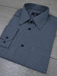 Camisa Micro Xadrez preta - Charleville Camisaria