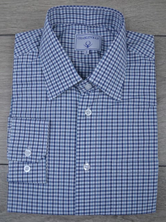 Camisa Micro Xadrez Azul