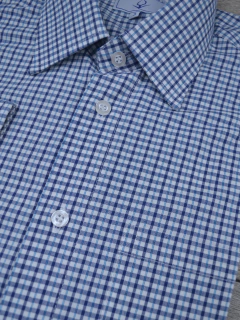 Camisa Micro Xadrez Azul - Charleville Camisaria