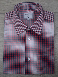 Camisa Manga Curta Xadrez Vermelha
