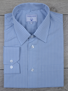 Camisa xadrez azul claro