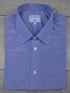 Camisa Manga Curta Mescla Azul