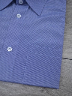 Camisa Manga Curta Mescla Azul - Charleville Camisaria