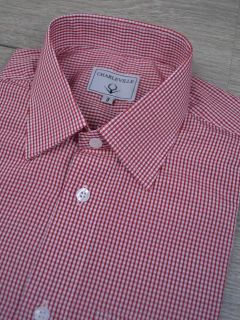 Camisa Manga Curta Xadrez Vermelha