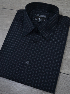 Camisa Manga Curta Xadrez Preta - Charleville Camisaria