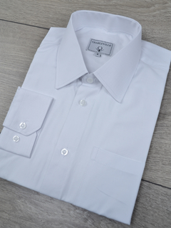 Camisa Maquinetada branca espinha de peixe - Charleville Camisaria