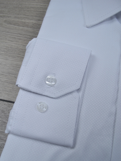Camisa Maquinetada branca - Charleville Camisaria