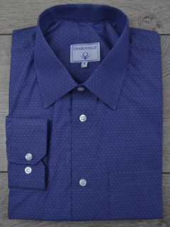 Camisa Azul Maquinetado 100%Algodão